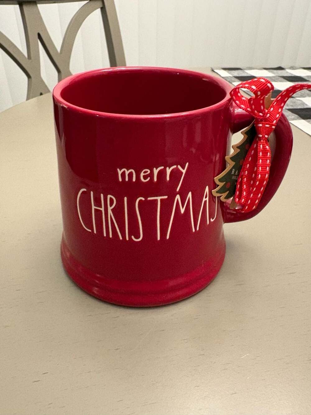 Rae Dunn Merry Christmas Red Coffee Mug with Charm